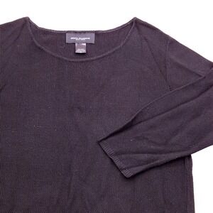Meryl Diamond‎ Heavy Knit Tunic Top Long Sleeve Rayon Black Womens Medium